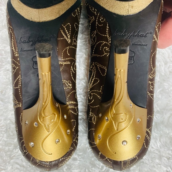 Baby Phat Kimora Lee Simmons Peep Toe Heels 6 B - Picture 10 of 11